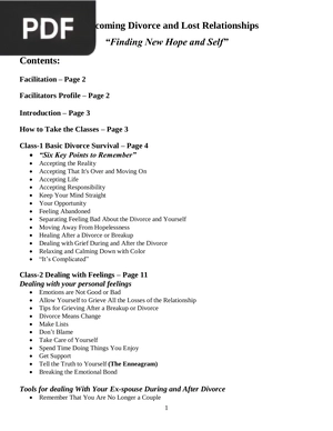 Overcoming Divorce and Lost Relationships. Finding New Hope and Self