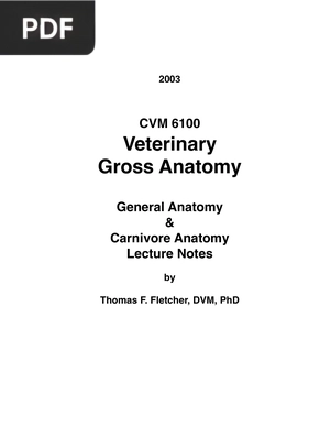 Veterinary Gross Anatomy