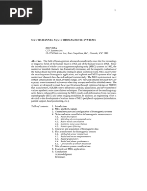 Multichannel SQUID Biomagnetic Systems