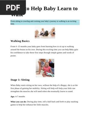 Ways to Help Baby Learn to Walk