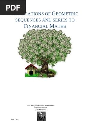 Applications of Geometric Sequences and Series to Financial Maths