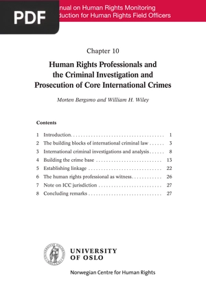 Human Rights Professionals and the Criminal Investigation and Prosecution of Core International Crimes