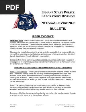 Collection of Fiber and Hair Evidence (Article)