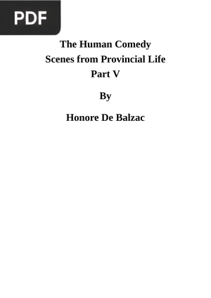 The Human Comedy Scenes From Provincial Life V