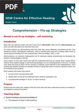Comprehension Fix up Strategies