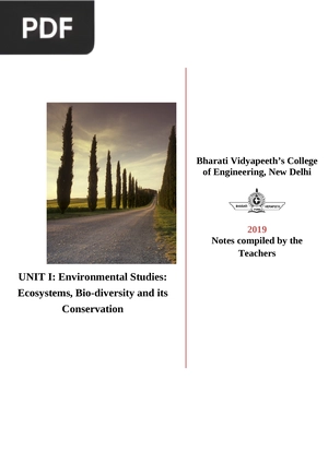 UNIT I: Environmental Studies: Ecosystems, Bio-diversity and its Conservation (Presentation)
