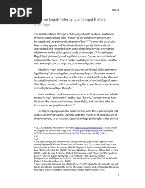 Hegel on Legal Philosophy and Legal History