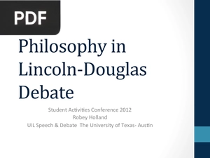 Philosophy in Lincoln Douglas Debate (Presentation)