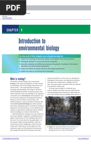 Introduction to environmental biology (Article)