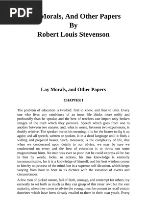 Lay Morals and Other Papers