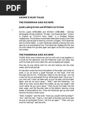 The Fisherman and His Wife