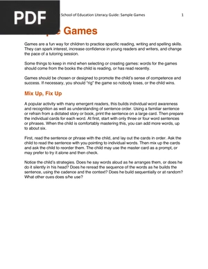 Sample Games (Article)