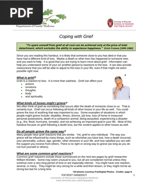 Coping with Grief (Article)