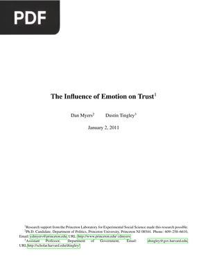 The Influence of Emotion on Trust