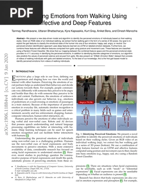 Identifying Emotions from Walking Using Affective and Deep Features