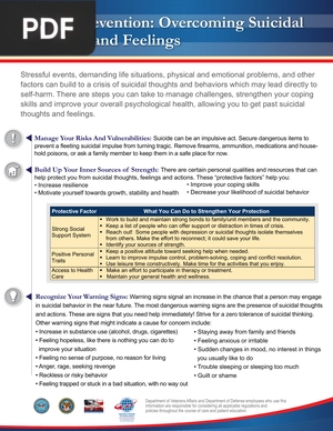 Suicide Prevention Overcoming Suicidal Thoughts and Feelings (Article)