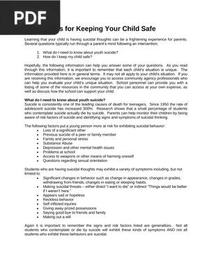 Tips for Keeping Your Child Safe (Article)