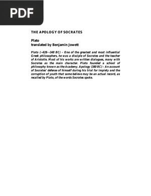 The Apology of Socrates