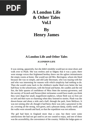 A London Life and Other Tales