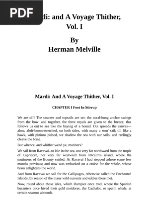 Mardi and A Voyage Thither Vol I