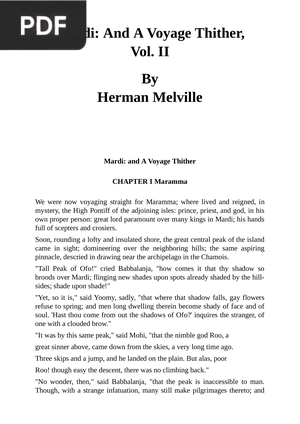 Mardi And A Voyage Thither Vol II