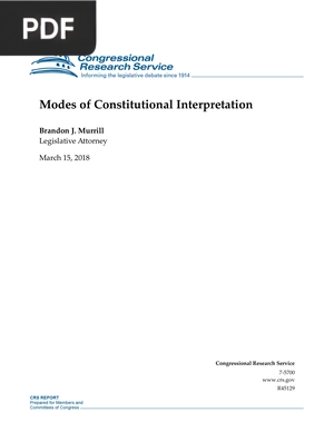 Modes of Constitutional Interpretation