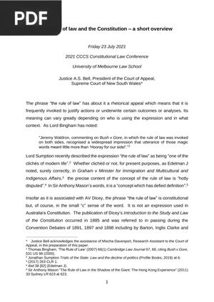 The rule of law and the constitution a short overview