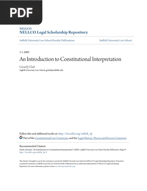 An Introduction to Constitutional Interpretation