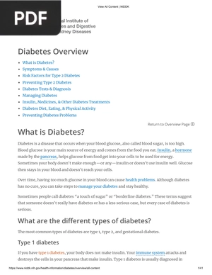 Diabetes Overview