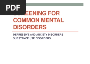 Screening for Common Mental Disorders (Presentation)