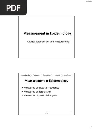 Measurement in Epidemiology