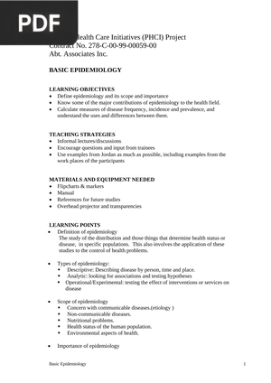Basic Epidemiology (Article)