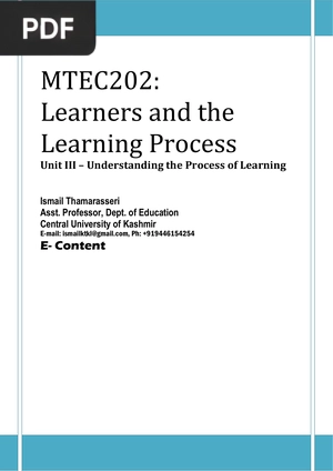 Learners and the Learning Process