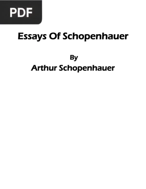 Essays Of Schopenhauer