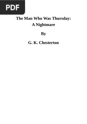 The Man Who Was Thursday: A Nightmare