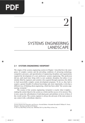 Systems Engineering Landscape