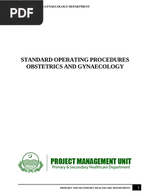 Standard Operating Procedures Obstetrics and Gynaecology
