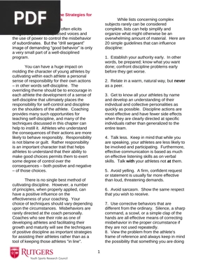 Twenty Positive Discipline Strategies for Coaching Young Athletes (Article)