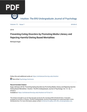 Preventing Eating Disorders by Promoting Media Literacy and Rejecting Harmful Dieting Based Mentalities