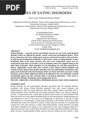 Causes of Eating Disorders (Article)