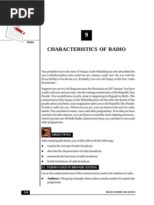 Characteristics of Radio