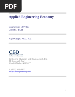 Applied Engineering Economy