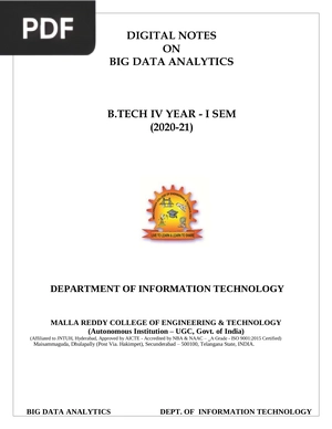 Digital Notes on Big Data Analytics