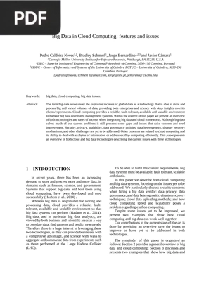 Big Data in Cloud Computing: Features and Issues (Article)