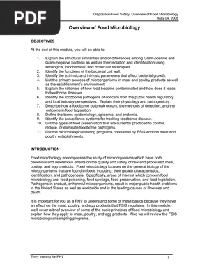 Overview of Food Microbiology