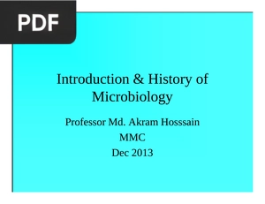Introduction and History of Microbiology (Presentation)