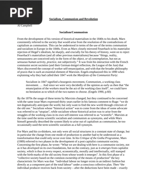 Socialism,Communism and Revolution (Article)