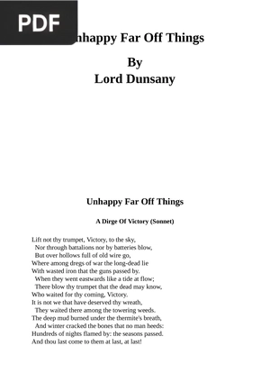 Unhappy Far off Things