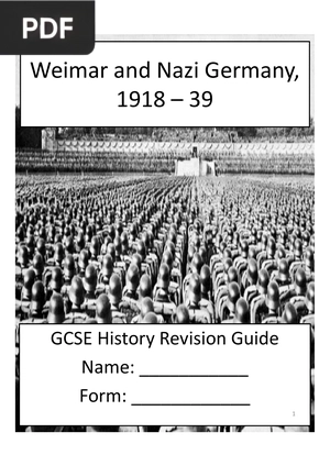 Weimar and Nazi Germany, 1918 –39