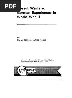 Desert Warfare: German Experiences in World War II